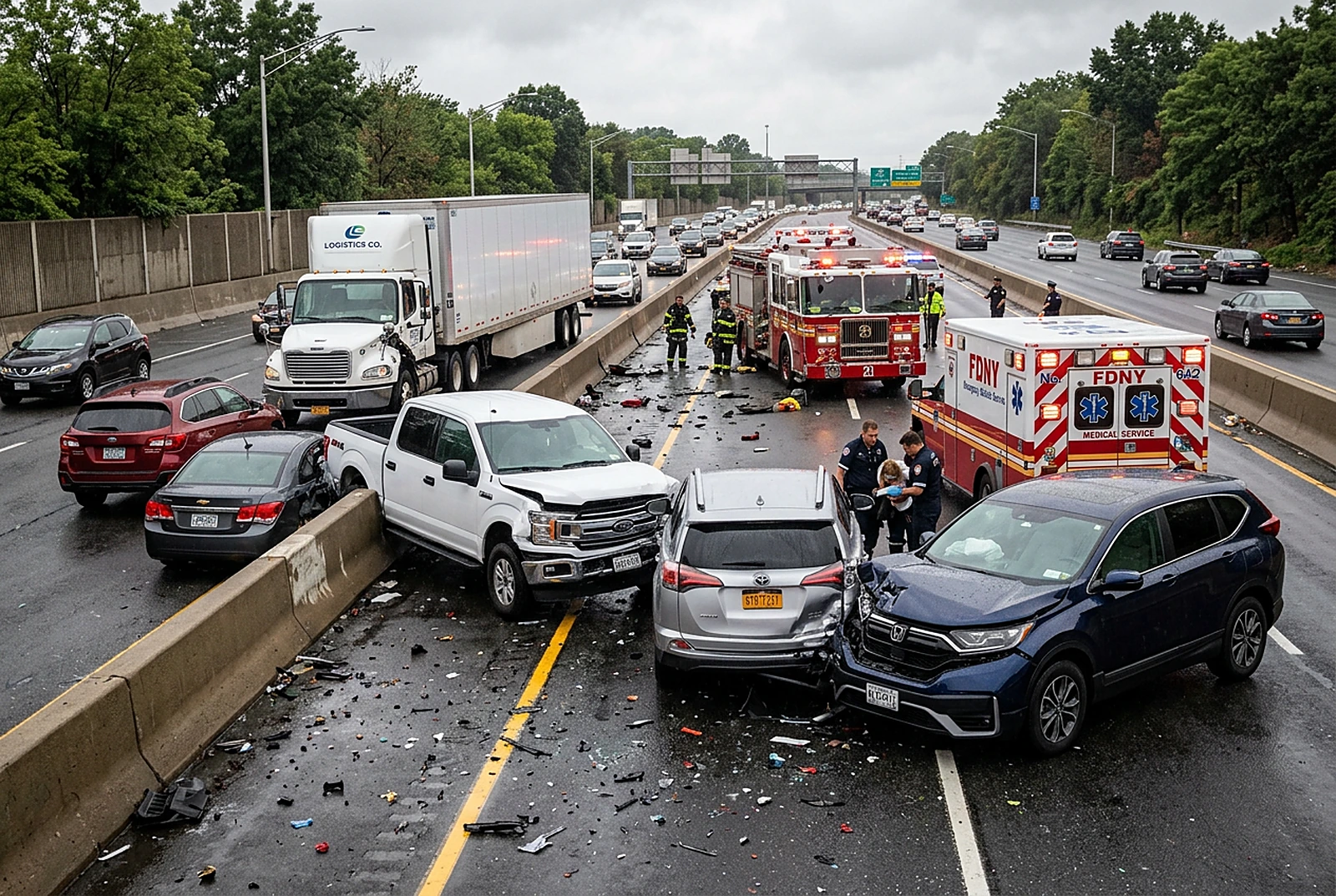 A multi vehicle collision on a Washington highway