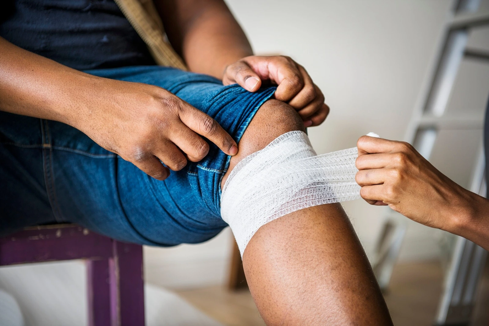 A patient treated after a dog bite